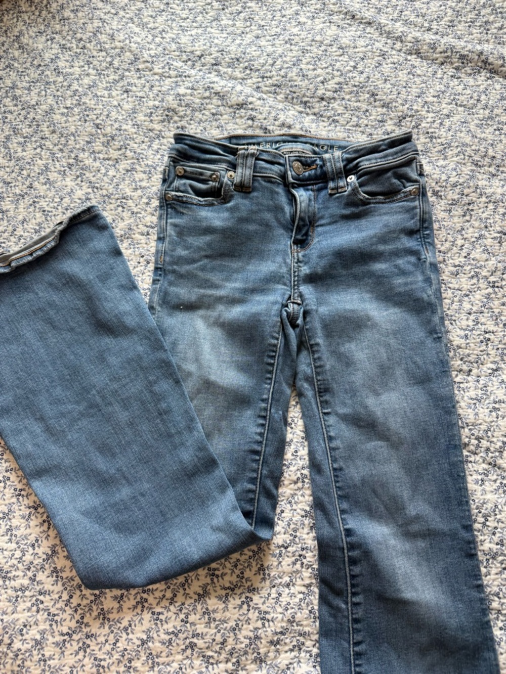 American Eagle Blue Low-waisted Flare Jeans